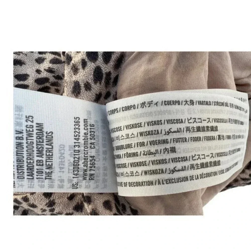 Ambercrombie & Fitch Leopard Print Skirt Size XS Ruffle Hem￼‎ Fully Lined​​​